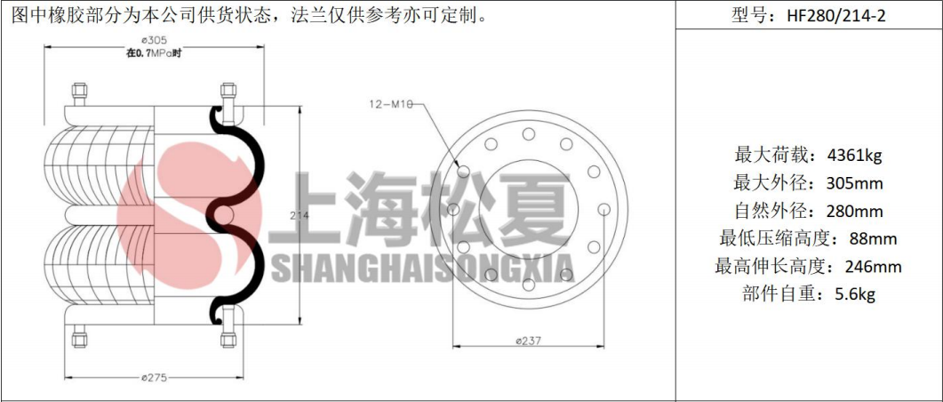 拖車(chē)用<a href='http://www.shuangyunholdings.com/' target='_blank'><u>空氣彈簧</u></a>