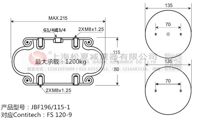 JBF196/115-1橡膠<a href='http://www.shuangyunholdings.com/' target='_blank'><u>空氣彈簧</u></a>